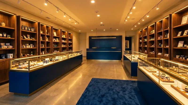 Licensed retail interior with glass display cases and wood shelving, How to Start a Vending Machine Business in Maryland